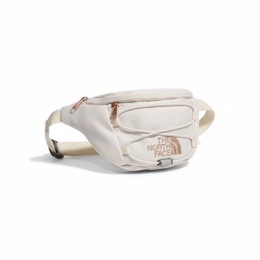 The North Face Cream Waist Pack with Rose Gold Zippers
